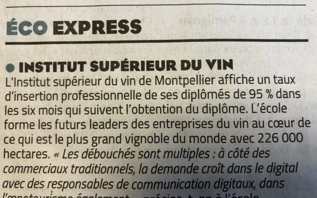 L’ISV apparait dans le Midi-Libre du 28 Janvier 2020