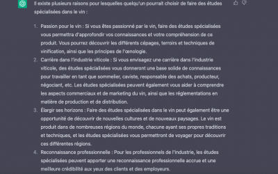 Pourquoi faire des études spécialisées dans le vin ?